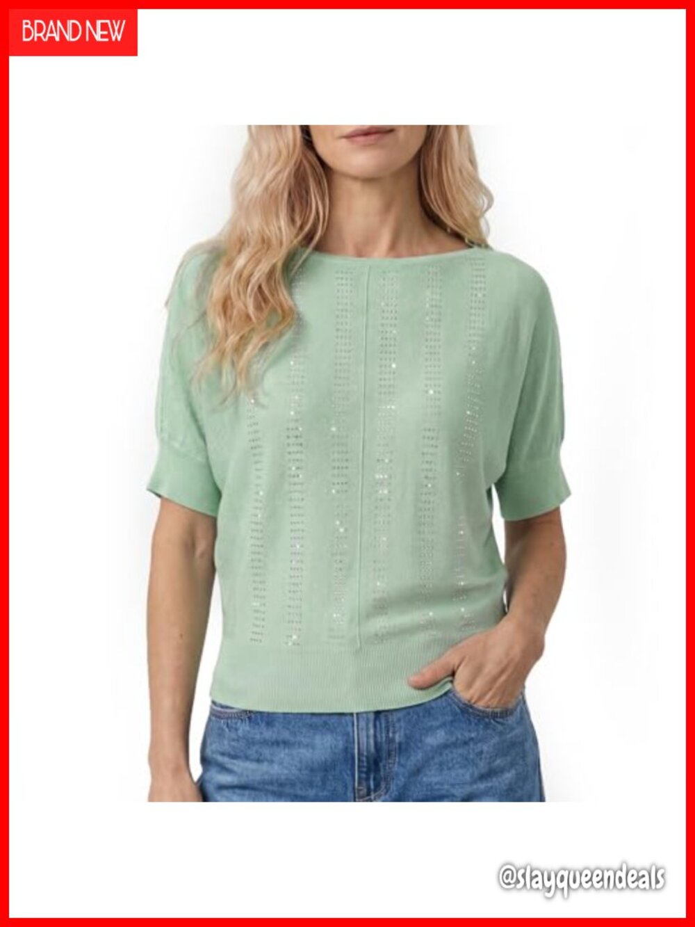 LEO'S VASE Lightweight Knit Short Sleeve Sweater Top for Women Summer